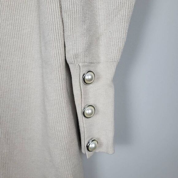 Monte Cervino Womens One Size Sweater Dress Cream Cowl Neck Long Sleeve Modal - Picture 3 of 8